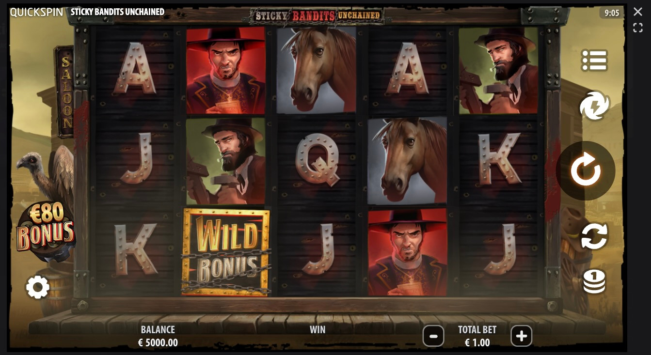 Sticky Bandits Unchained slot online by Quickspin