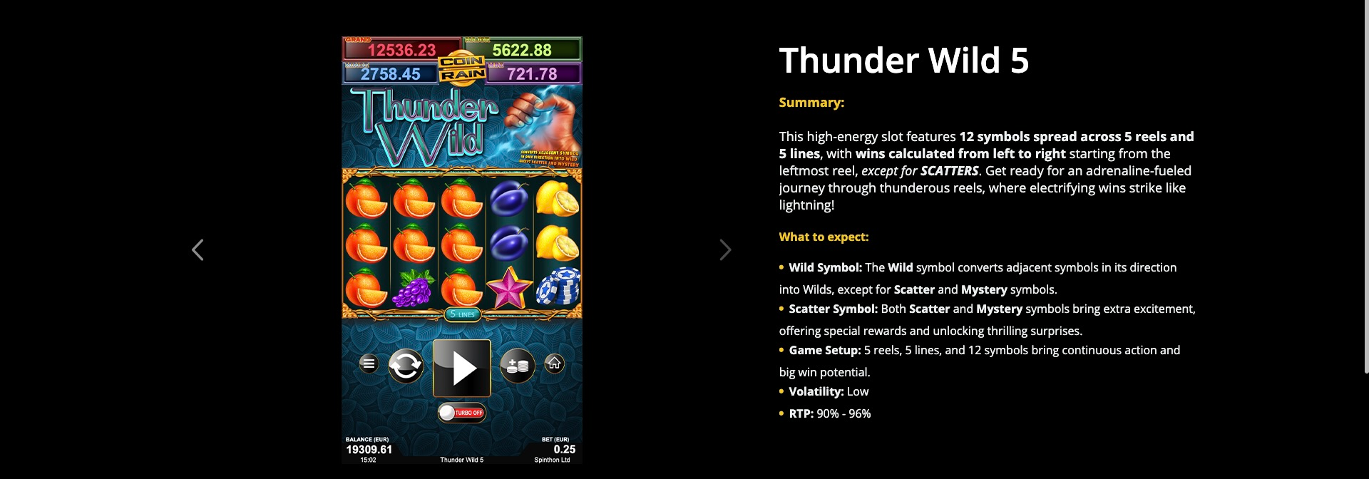 Noble Gaming Slot Thunder Wild 5